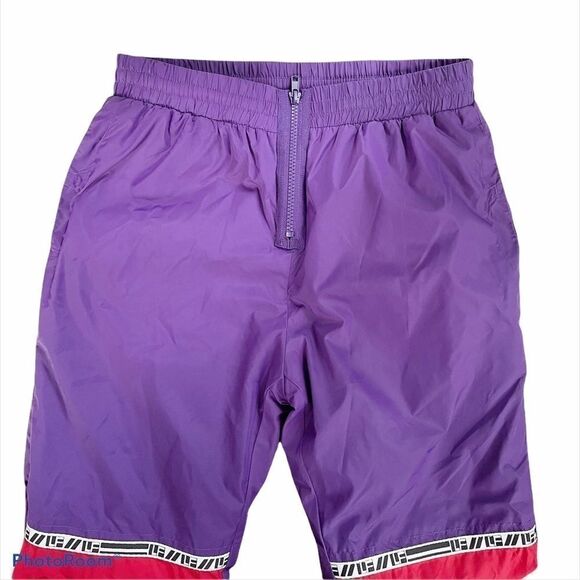 LF the Brand Windpant Joggers Purple Red Zip 80s - Picture 2 of 8